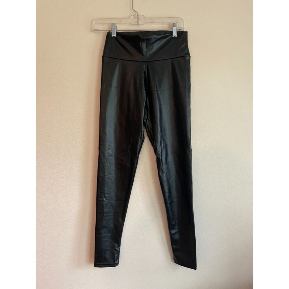 Spanx black shiny leggings